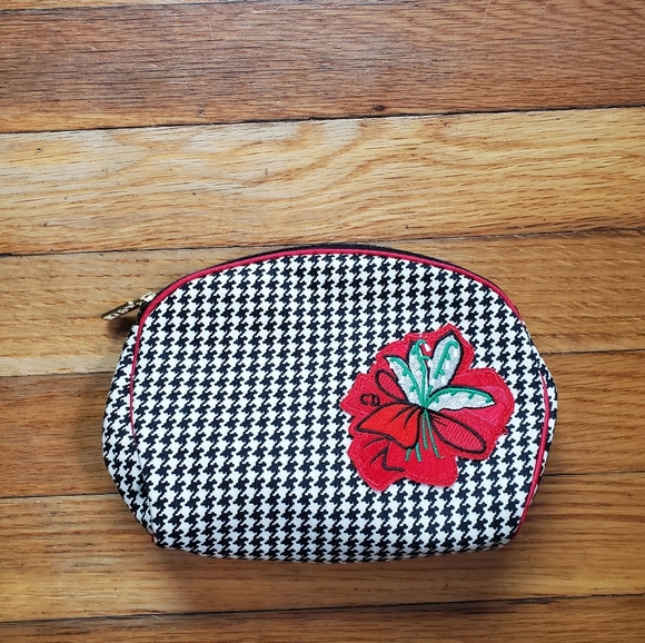 Christian Dior houndstooth pattern small cosmetic‎ makeup toiletries bag - Picture 1 of 12